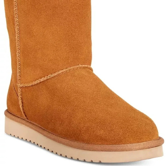 NEW Kookaburra UGG Suede Boots Faux Fur Chestnut - Picture 2 of 14